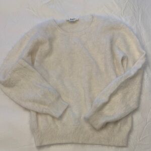 Bonpoint Cream Crewneck Knit Angora Sweater
